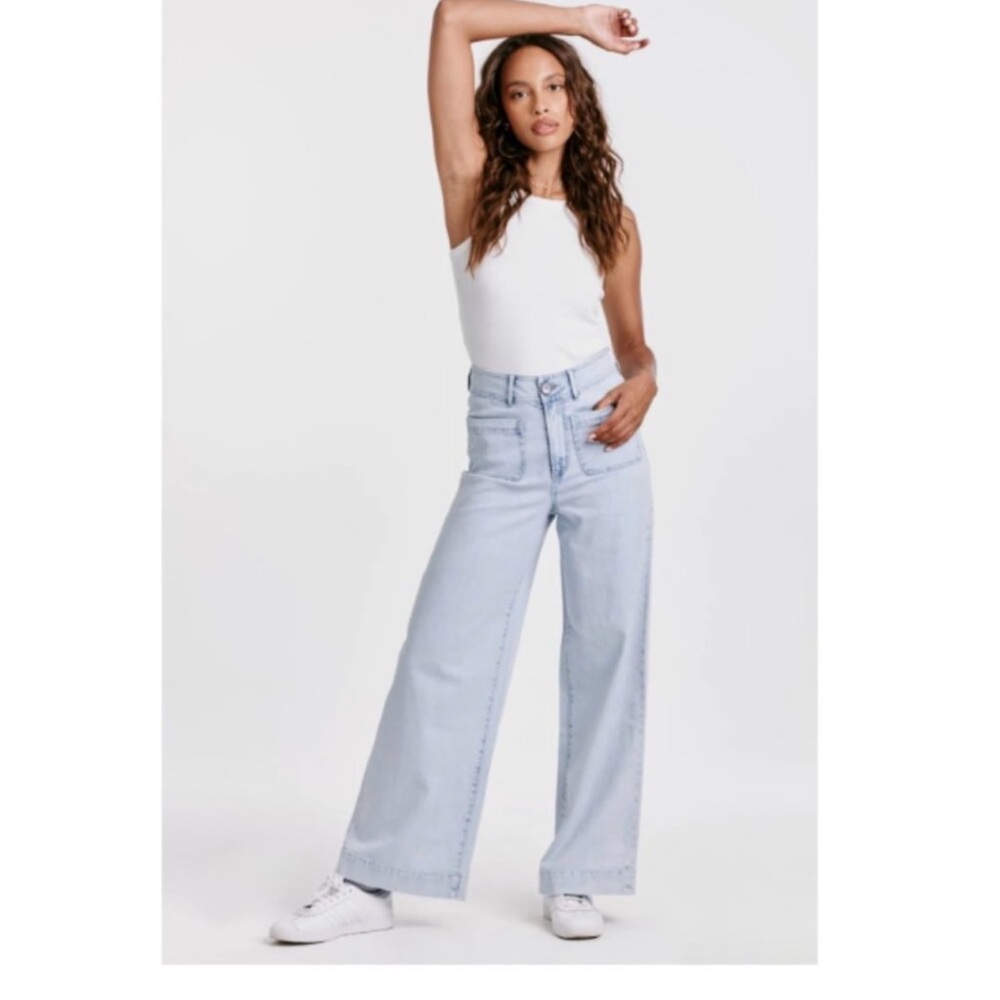 Dear John Light Blue High-Rise Wide Leg Jeans